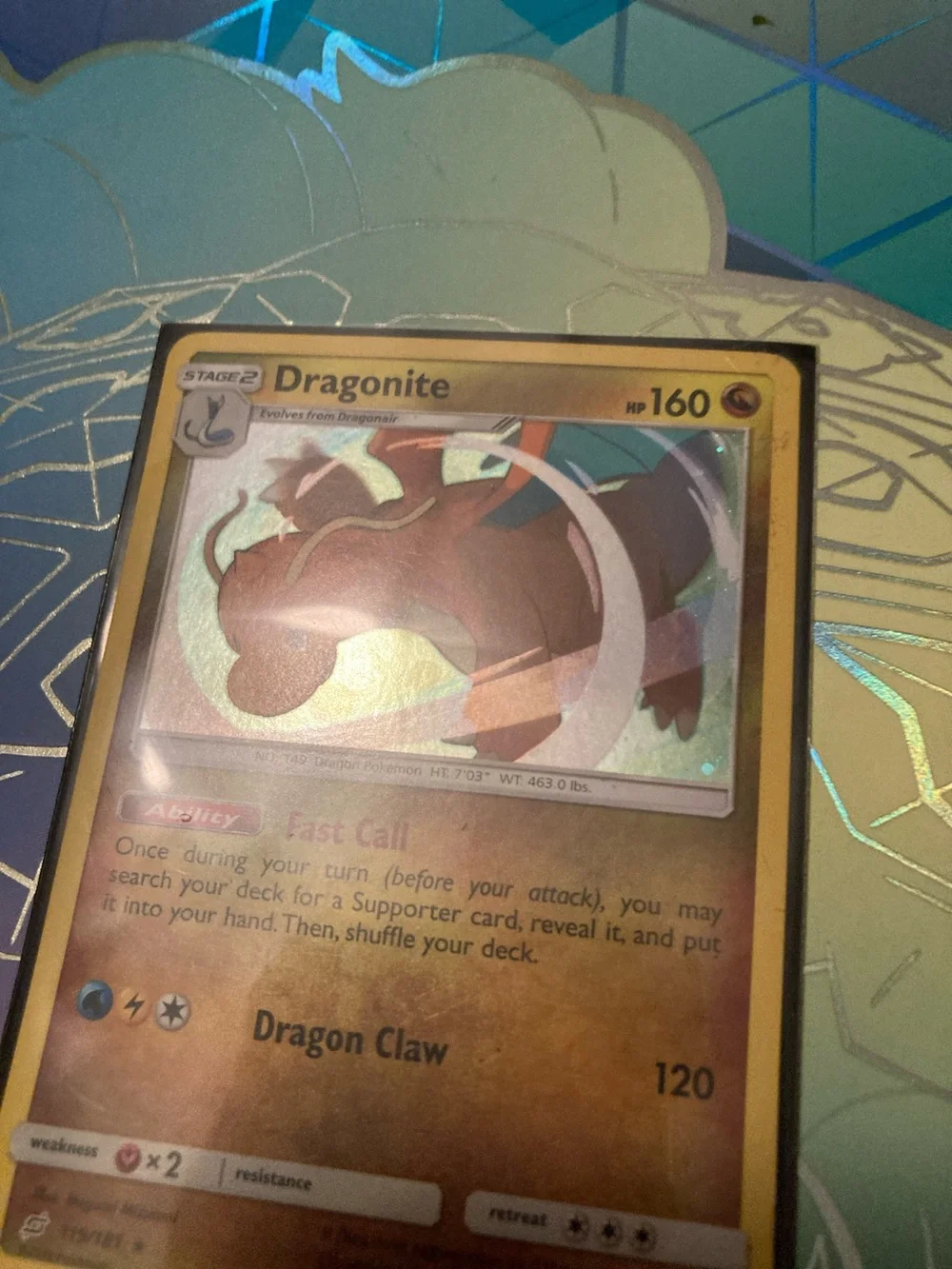 Pokemon Dragonite Card - Yellow Border
